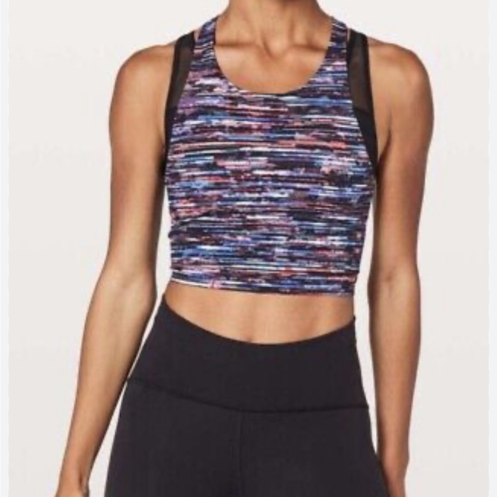 Lululemon Break Free Tank Nulux Size 2 New Hinshu Apline/Blk